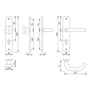 Hoppe Langschildgarnitur Mar.53/273P/1138 Alu.F1 PZ 72mm DIN L/R-3