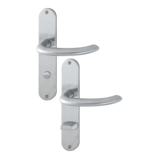 Hoppe Langschildgarnitur Mar.E1138Z/302 VA F69 Bad SK/OL 78mm DIN L/R