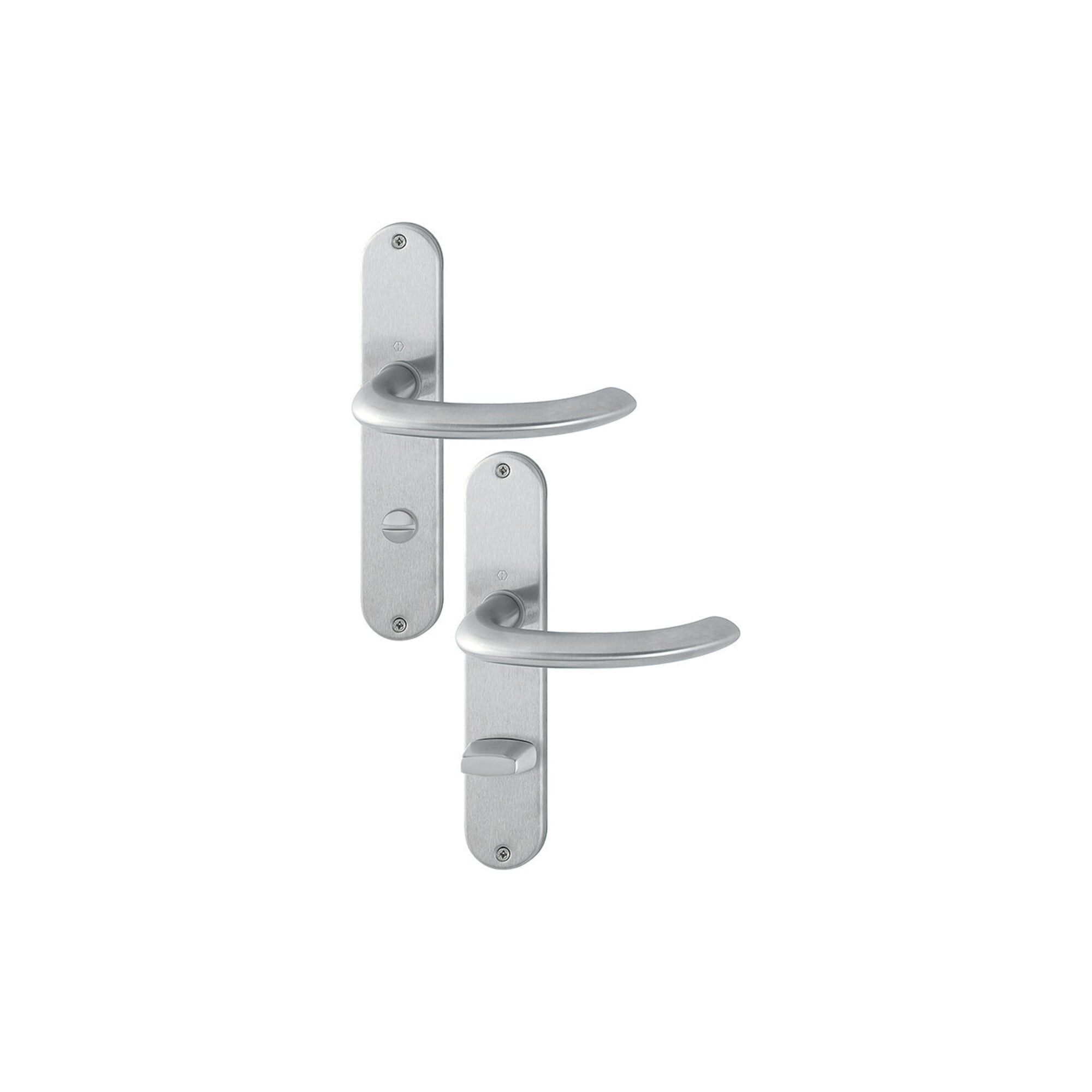 Hoppe Langschildgarnitur Mar.E1138Z/302 VA F69 Bad SK/OL 78mm DIN L/R