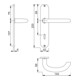 Hoppe Langschildgarnitur Mar.E1138Z/302 VA F69 OB 72mm DIN L/R-4