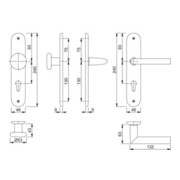 Hoppe Langschildgarnitur Stock.53/273P/1140 Alu.F1 PZ 72mm DIN L/R-3