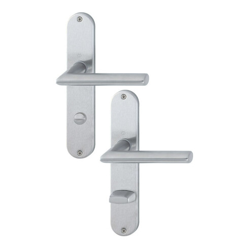 Hoppe Langschildgarnitur Stock.E1140Z/302 VA F69 Bad SK/OL 78mm DIN L/R