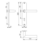 Hoppe Langschildgarnitur Stock.E1140Z/302 VA F69 OB 72mm DIN L/R-2