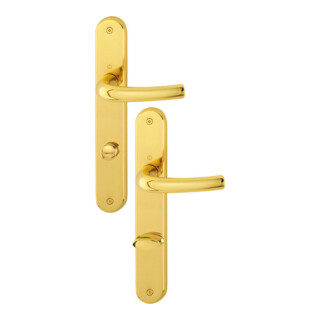 Hoppe Langschildgarnitur Tôkyô M1710RH/265 MS F71 Bad SK/OL 78mm DIN L/R