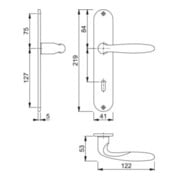 Hoppe Langschildgarnitur Verona M151/302 MS F71 OB 72mm DIN L/R-4