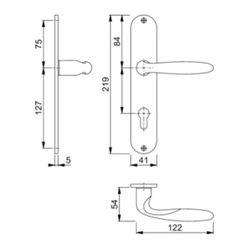 Hoppe Langschildgarnitur Verona M151/302 MS F71 PZ 72mm DIN L/R