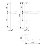 Hoppe Langschildgarnitur Verona M151/302 MS F98-R OB 72mm DIN L/R-4