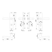 Hoppe Langschildgarnitur Vitória M1515/302 MS F71 Bad SK/OL 78mm DIN L/R-4
