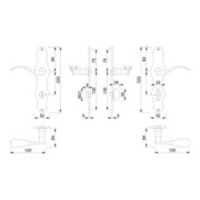 Hoppe Langschildgarnitur Weimar M112SLN/2007 MS F71 Bad SK/OL 78mm DIN L/R-4