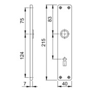 HOPPE Langue de plaque ZT London, 202SP, BB, E72, visible, nickel mat anodisé-2