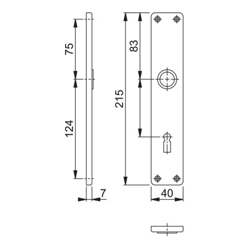 HOPPE Langue de plaque ZT London, 202SP, BB, E72, visible, nickel mat anodisé