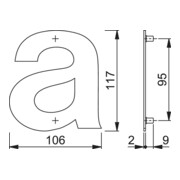 HOPPE OA-Hausnummer E610-621 Buchstabe a Edelstahl matt-3