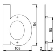 HOPPE OA-Hausnummer E610-621 Buchstabe b Edelstahl matt-3