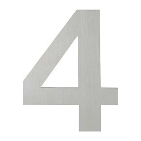 HOPPE OA-Numéro de maison E600-609 Chiffre 4 Acier inoxydable mat