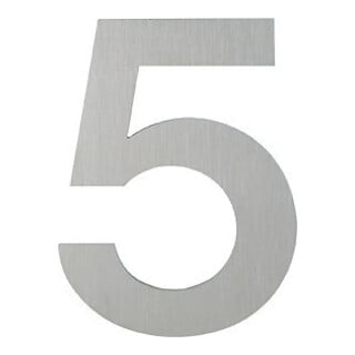 HOPPE OA-Numéro de maison E600-609 Chiffre 5 Acier inoxydable mat