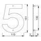 HOPPE OA-Numéro de maison E600-609 Chiffre 5 Acier inoxydable mat-3