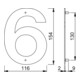 HOPPE OA-Numéro de maison E600-609 Chiffre 6 Acier inoxydable mat-3