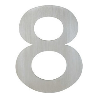 HOPPE OA-Numéro de maison E600-609 Chiffre 8 Acier inoxydable mat