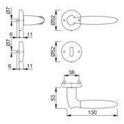HOPPE OT Garniture de poignée avec rosace, ronde, Athinai M156/19KV/19KVS, VK8, BB chromé/mat-4
