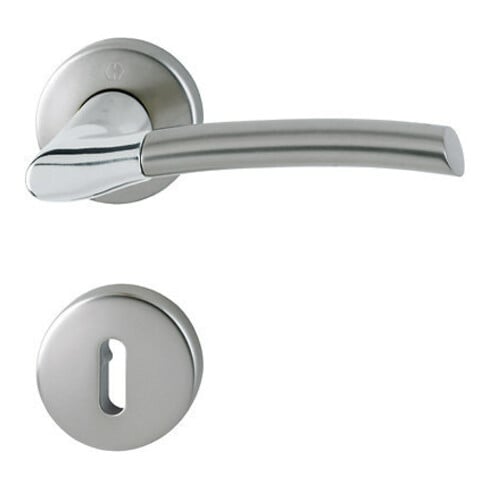HOPPE OT-Garniture de poignée avec rosace, ronde, Bergen M1602/19KV/19KVS, VK8, BB chromé/mat