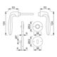 Hoppe OT Garniture de porte avec rosaces, rond, Verona 1510/42KV/42KVS, VK8, BB couleur naturelle-2