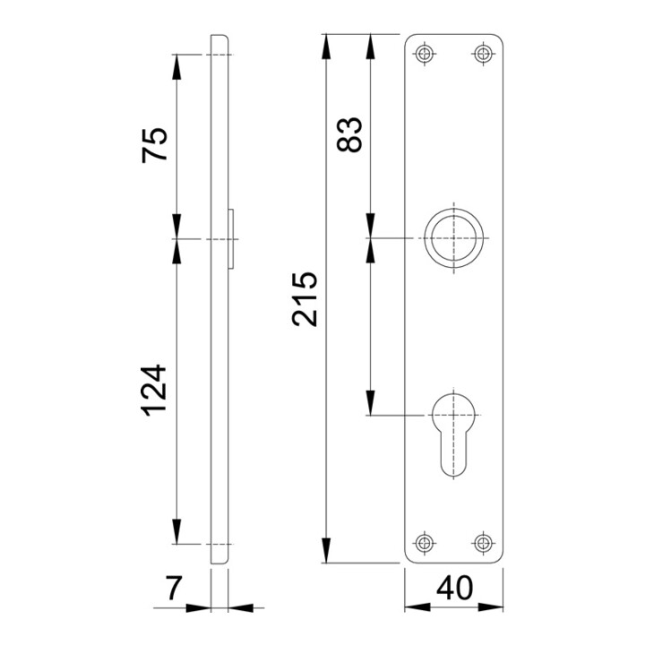 Hoppe paire de blindage longue 202SP F1/ nature. F1 PZ 72mm