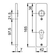 Hoppe paire de blindages courts 202KP aluminium. F4 PZ-2