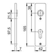 Hoppe paire de blindages courts 202KP aluminium. F4 PZ-4