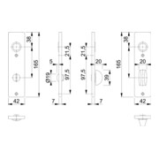 Hoppe paire de blindages courts 202KP aluminium. F4 Salle de bains SK/OL-4