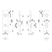 Hoppe paire de blindages courts 202KP/AP aluminium. Bain F1 SK/OL-4