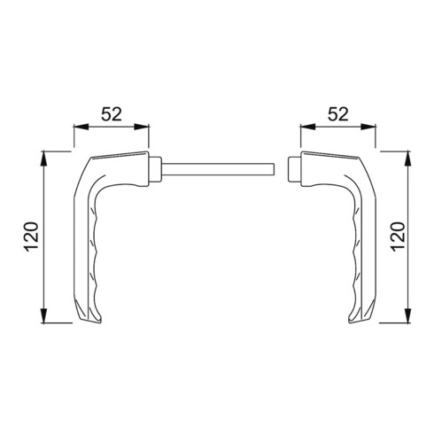 Hoppe paire de leviers de porte London 113 Alu.F4 sans rosettes VK 8mm