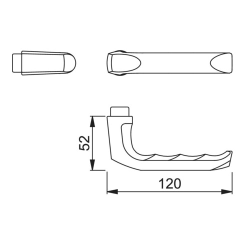 Hoppe paire de leviers de porte London 113 Alu.F4 sans rosettes VK 8mm