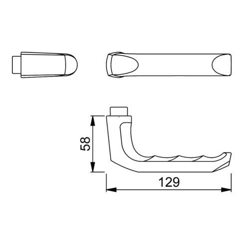 Hoppe paire de leviers de porte London 113 H Alu.F2 sans rosettes VK 10mm