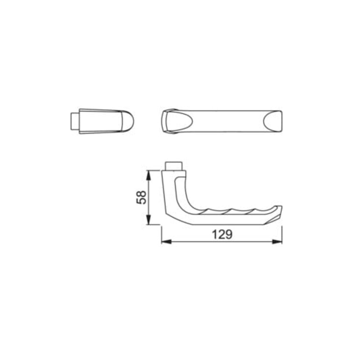 Hoppe paire de leviers de porte London 113 H Alu.F2 sans rosettes VK 10mm