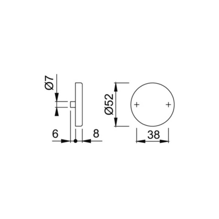 Hoppe Paire de rosettes à clés E42KVS VA F69 Epaisseur de blindage 8mm bl.rd.