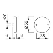 Hoppe Paire de rosettes à clés E42KVS VA F69 Epaisseur de blindage 8mm bl.rd.-4