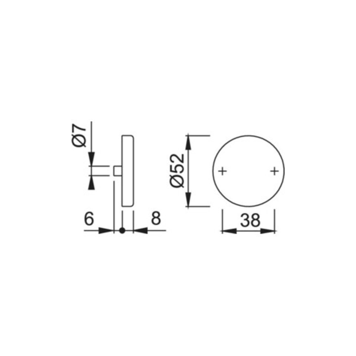 Hoppe Paire de rosettes à clés E42KVS VA F69 Epaisseur de blindage 8mm bl.rd.