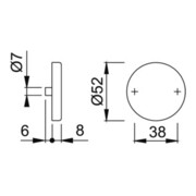Hoppe Paire de rosettes à clés E42KVS VA F69 Epaisseur de blindage 8mm bl.rd.-4