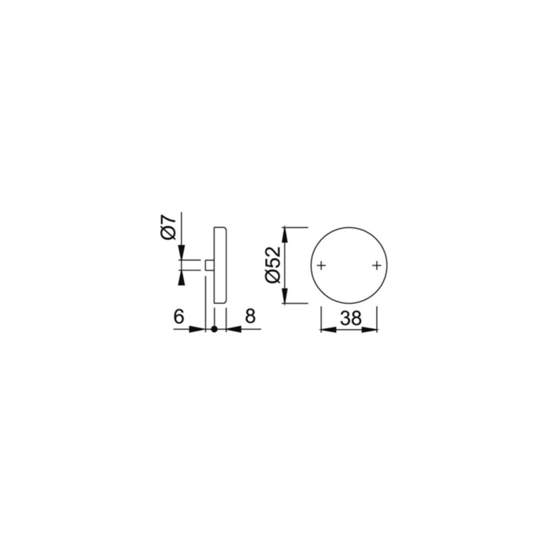 Hoppe Paire de rosettes à clés E42KVS VA F69 Epaisseur de blindage 8mm bl.rd.