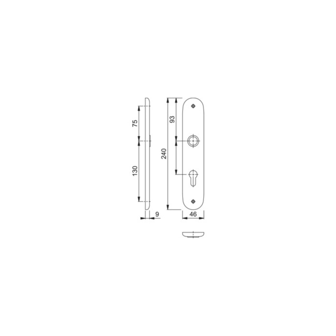 Hoppe paire longue de blindage 273P F1/naturef. F1 PZ 72mm