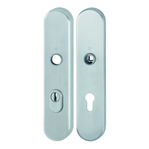 HOPPE Plaque de protection longue, paire E3332ZA/3310 ES1 (SK2) acier inox, F69