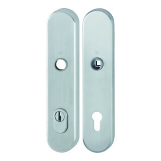 HOPPE Plaque de protection longue, paire E3332ZA/3310 ES1 (SK2) acier inox, F69