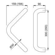 HOPPE Poignée à bouton HT E5210, triangle L330, diamètre 30 acier inox mat-2