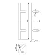HOPPE Poignée de poussée HT E5012, droite L800, diamètre 30 acier inox mat-3