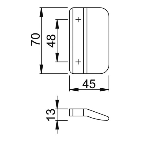 HOPPE Poignée de tirage sans traverse 70 mm, K435 KF, brun gris mat