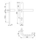 HOPPE Poignée demi-garniture étroite, ovale, Liverpool 1313G/3357SN, DL-R, PZ E92, F9, 8/40-4