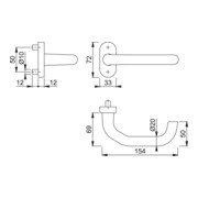 HOPPE Poignée demi-garniture Paris FS-138GF/55 ov., VK9 naturel, anodisé-4