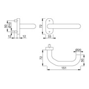 HOPPE Poignée demi-garniture Paris FS-E138GF/55, ov., inox mat-2