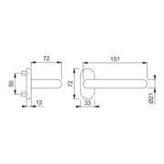 HOPPE Poignée demi-garniture Paris FS-E138GF/55, ov., inox mat-2