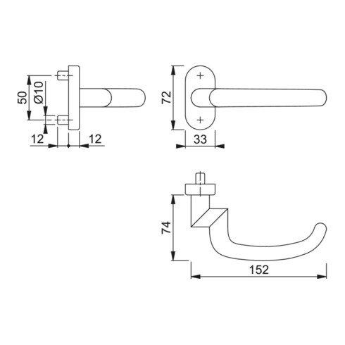 HOPPE Poignée demi-garniture S.Francisco FS-E1301GF2/55, ov., inox mat VK9